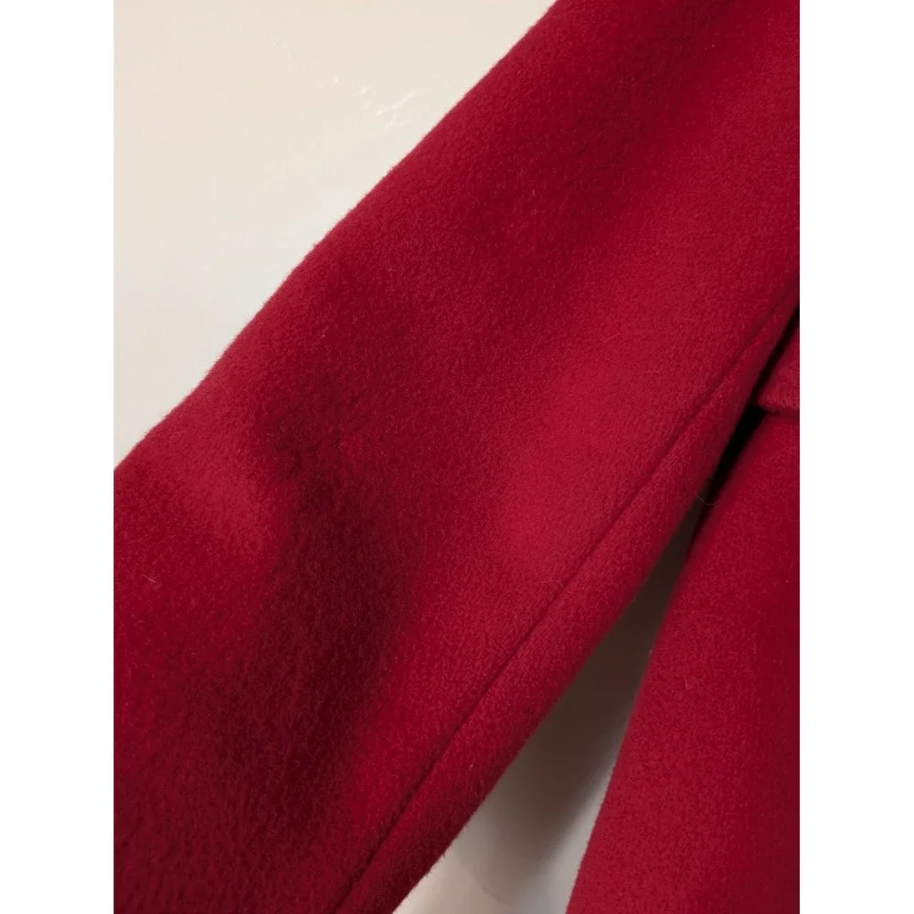 Fitz Vintage‎ Red Wool Blazer Jacket Size 8 Double Breasted USA Made